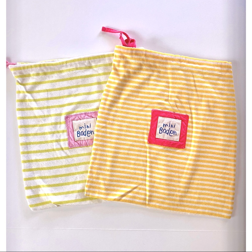 Mini Boden Striped Drawstring Bags